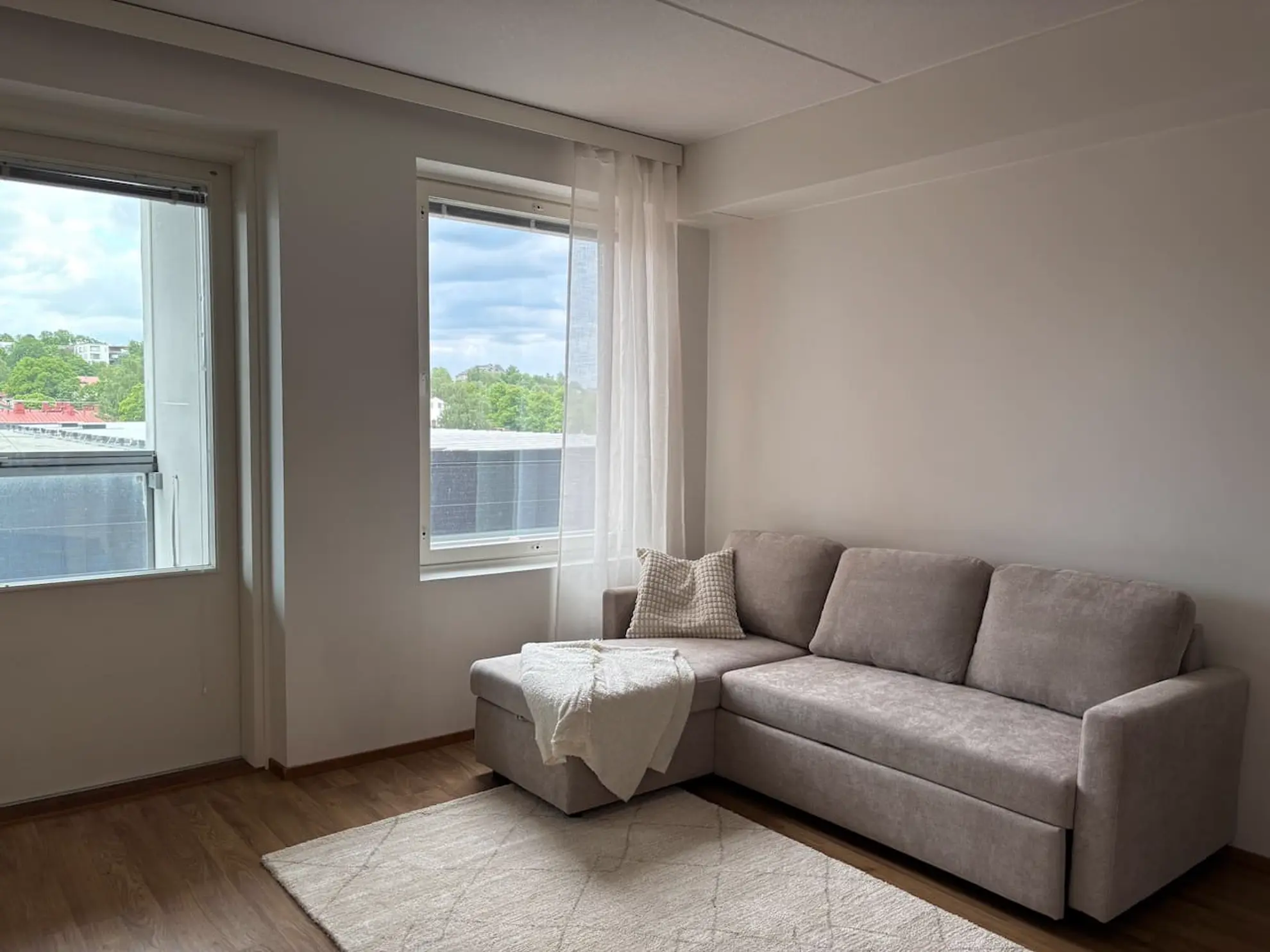 Sofa bed, 135 wide when open.